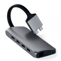 Адаптер Satechi TYPE-C DUAL MULTIMEDIA ADAPTER Space gray, ST-TCDMMAM